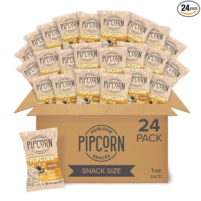Heirloom Truffle Mini Popcorn by Pipcorn - 1oz 24pk - Healthy Snacks, Gluten Free Snacks, Snack