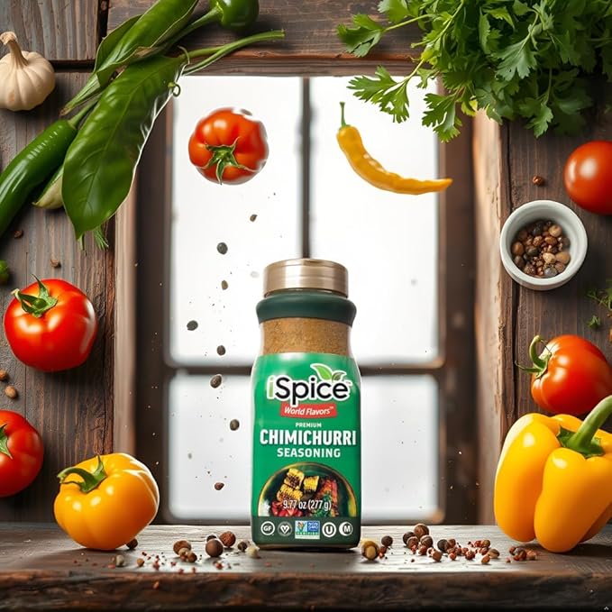 iSpice Blend | Chimichurri Seasoning | 9.77 oz | Mixed Spice & Seasoning | Bulk Size | Halal |