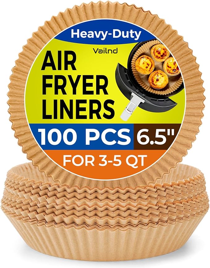 100Pcs Small Air Fryer Liners Disposable, Parchment Sheets Round, 6.5 Inch Round Airfryer Paper