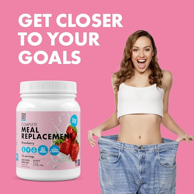 Yes You Can! Meal Replacement Shake - 20G Protein, 5G Fiber, 21 Vitamins & Minerals - Meal