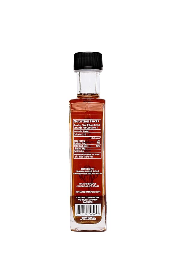 Runamok Pecan Wood Smoked Maple Syrup Organic - Authentic & Real Vermont Maple Syrup | Pure Strong