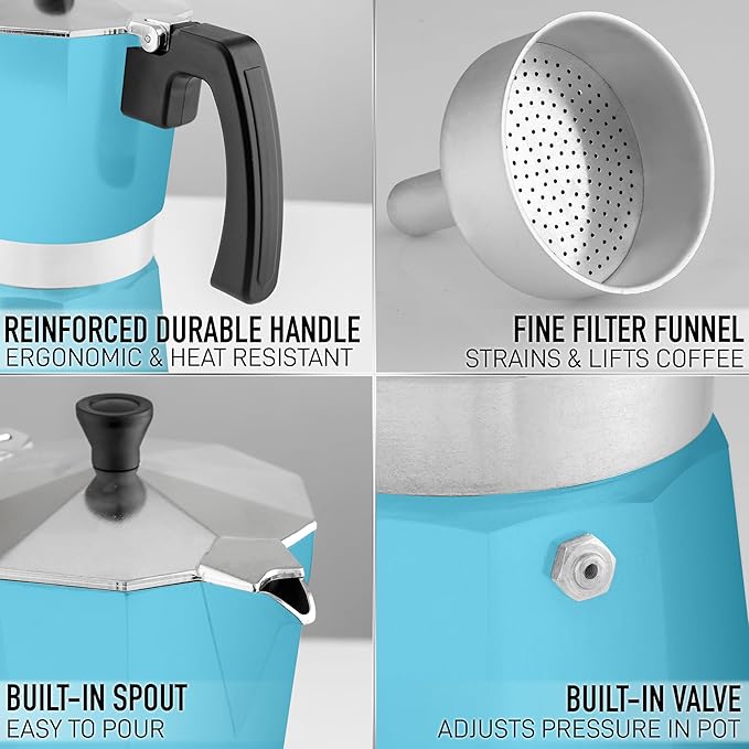 Zulay Premium Moka Pot Espresso - Leak-Proof Stovetop Espresso Maker - Perfect for Authentic Cuban