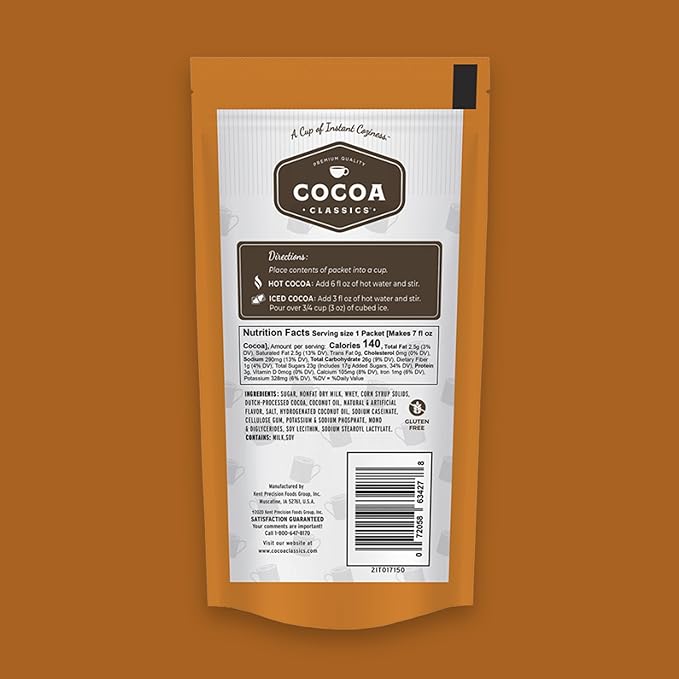 Cocoa Classics Salted Caramel Cocoa Mix, Hot Chocolate, Made with Nonfat Milk, Just Add Hot Water