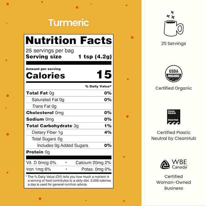 Blume Superfoods Latte - Turmeric Powder and Ginger Powder - Golden Milk, Cardamom, Ginger Root