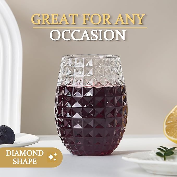 20 Pack Plastic Wine Glasses, 16Oz Disposable Wine Glasses Unbreakable Clear Plastic Cocktail
