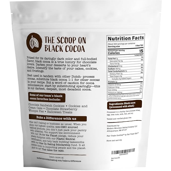 Black Cocoa Powder (5 lb) Bake the Darkest Chocolate Baked Goods, Achieve Rich Chocolate Flavor