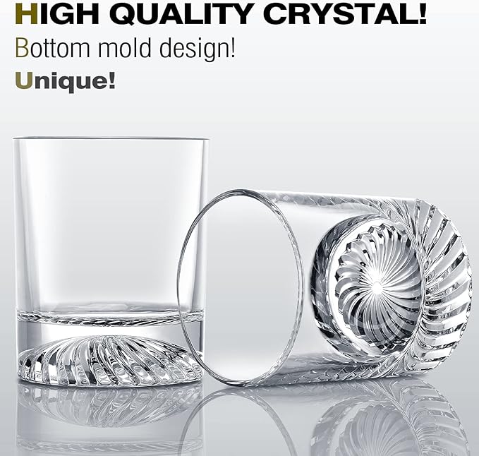 Whiskey Glasses Old Fashioned Glasses Set of 4 12oz Rocks Glasses Gift for Men Women Drinking