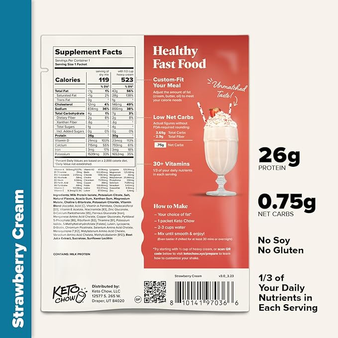 Keto Chow Elite Kit | Keto Meal Replacement Shake Powder | Nutritionally Complete | Low Carb Shakes