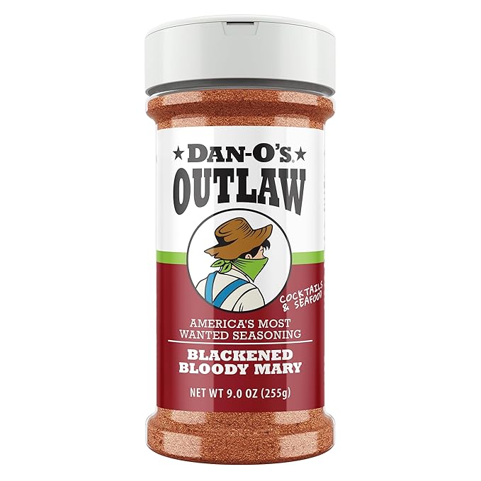 Dan-O's Outlaws Blackened Bloody Mary Seasoning, 9 oz Bottle, All Purpose Seasoning for Chicken