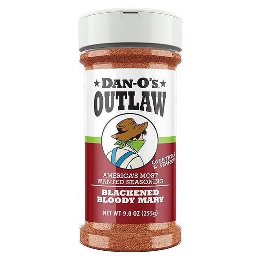 Dan-O's Outlaws Blackened Bloody Mary Seasoning, 9 oz Bottle, All Purpose Seasoning for Chicken