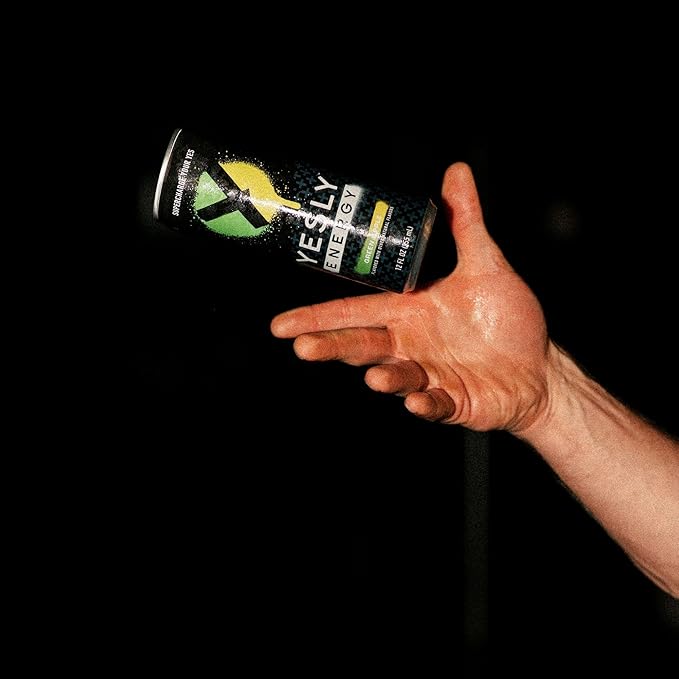 Yesly Energy Drink, Green Apple, Naturally Flavored Sparkling Energy Drink With Electrolytes