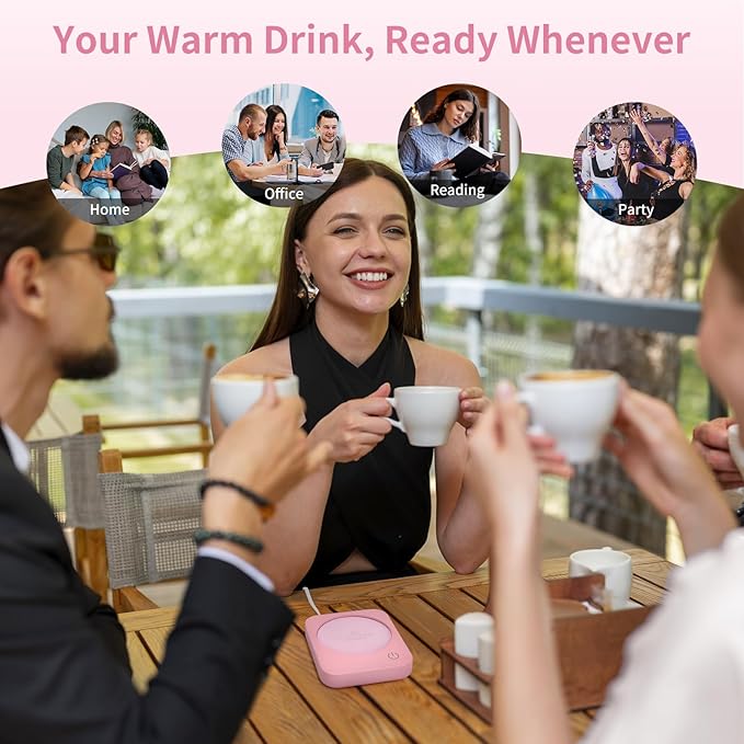 VOBAGA Coffee Mug Warmer with 4 Hours Auto Shut-Off, Coffee Warmer Plate for Office Home Desk Use