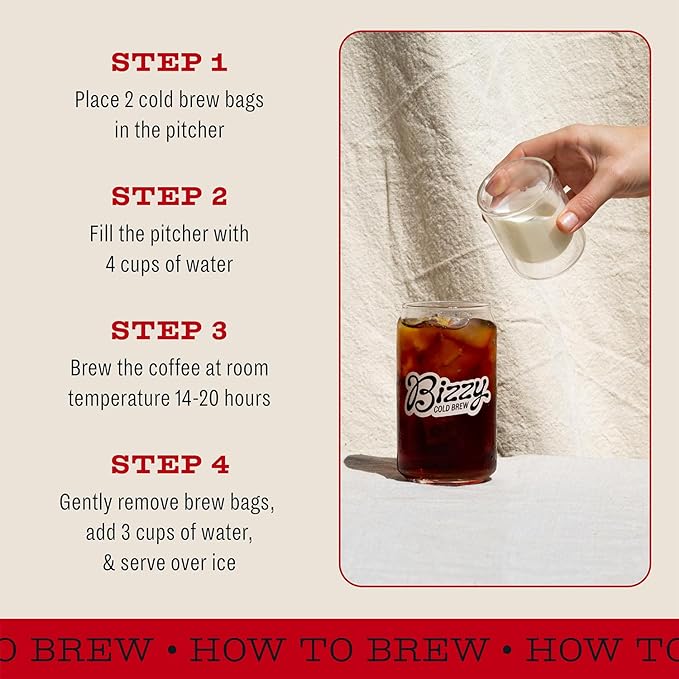 Bizzy Organic Cold Brew Coffee | Smooth & Sweet Blend | Coarse Ground Coffee | Medium Roast | Micro