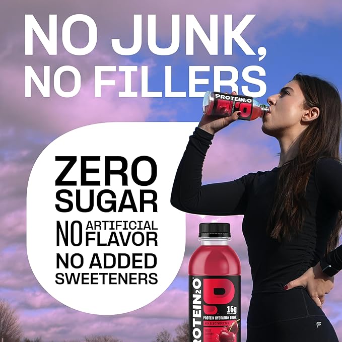 Protein2o Hydration Drink - 2-in-1 Liquid Clear Whey Protein Isolate and Electrolyte Drink - 15g
