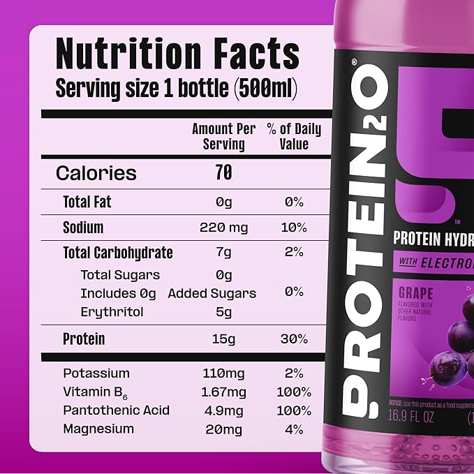 Protein2o Hydration Drink - 2-in-1 Liquid Clear Whey Protein Isolate and Electrolyte Drink - 15g