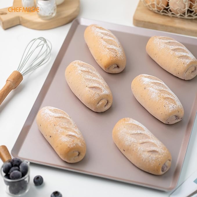 CHEFMADE 15-Inch Baking Sheet Pan, Non-Stick Square Jelly Roll Bakeware for Oven Roasting Meat