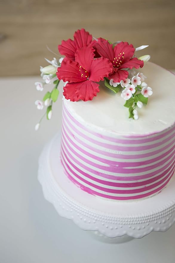 Global Sugar Art Hibiscus Sugar Cake Flowers, Red, Hawaiian Cake Flower Large 3 Count by Chef Alan