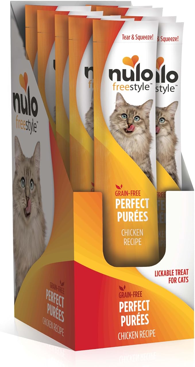 Nulo Freestyle Grain-Free Perfect Purees Premium Wet Cat Treats, Squeezable Meal Topper for