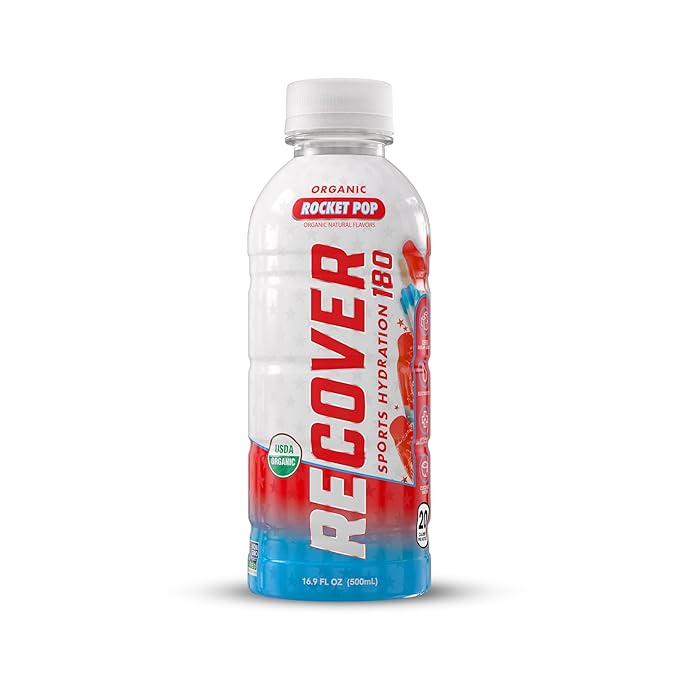 RECOVER 180 Organic Sports Hydration Drink, No Sugar Added, 20 Calorie Sports Beverage, Organic