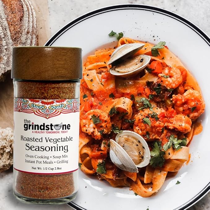 The Grindstone, Roasted vegetable seasoning and spice mix, Hand blended rubs and spices for