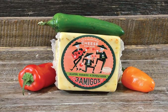 Cheese Bros. Spicy Cheese Lovers Gift Box | Fresh from Wisconsin | Gouda varieties include Honey