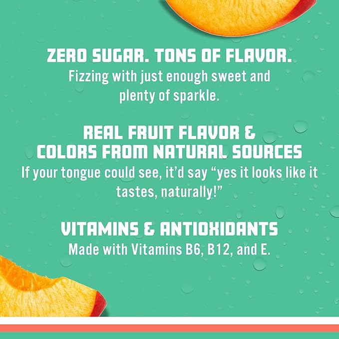 Sparkling Ice, Peach Nectarine Sparkling Water, Zero Sugar Flavored Water, with Vitamins and