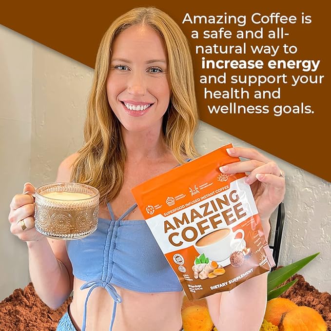 Superfoods Company |Amazing Coffee - Instant French Roast | Adaptogenic Mushrooms, Superfoods
