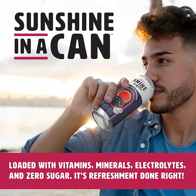 ShineWater Vitamin D Hydration Electrolyte Drink - Flavored Water with Electrolytes, Sugar-Free