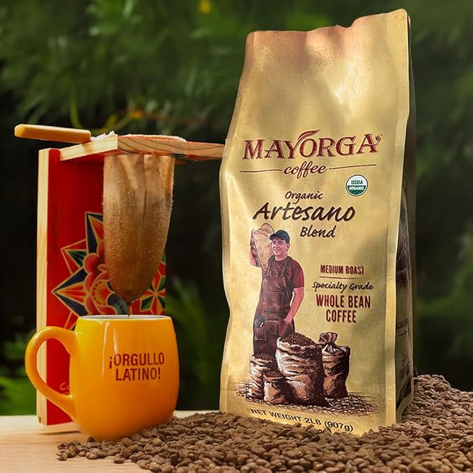 Mayorga Organic Coffee 2lb Artesano Blend - Medium Roast Whole Bean Coffee Speciality Grade, 100%