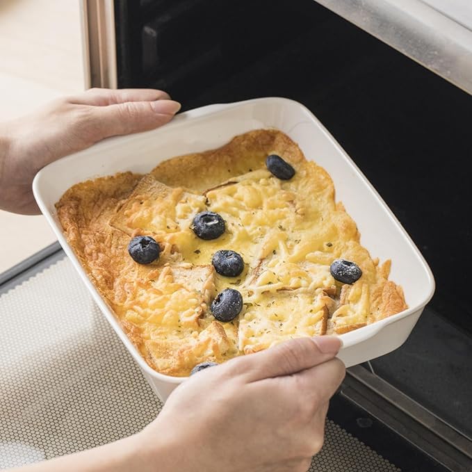 4.2 QT Deep Ceramic Baking Dish, White Casserole Dish, Lasagna Pan for Oven, Ceramic Baking Pan