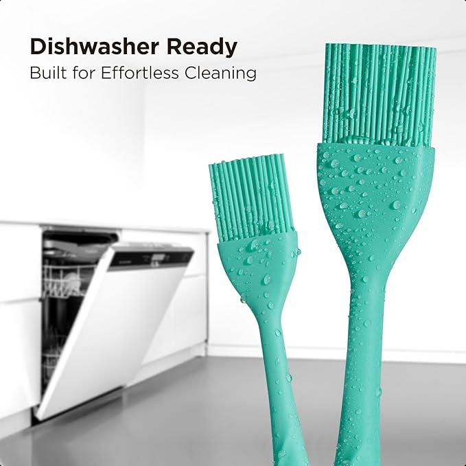 Kitchen Mama WaltzGrip Platinum Silicone Basting Pastry Brush: Set of 2 Heat-Resistant Brushes