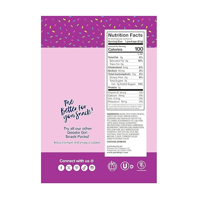 Goodie Girl Mini Confetti Sugar Cookies – Peanut Free, Gluten Free, No Artificial Ingredients – 100