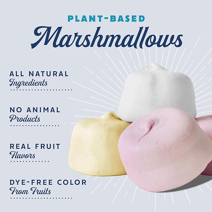 GoodMallow Vegan Marshmallows - Large Kosher Halal Gluten Free Dairy Free Healthy- Natural Gelatin