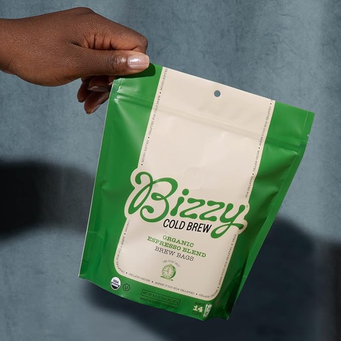 Bizzy Organic Cold Brew Coffee | Espresso Blend | Coarse Ground Coffee | Medium-Dark Roast | Micro