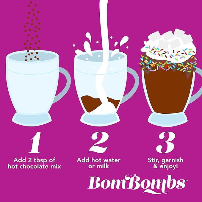 BomBombs, Hot Chocolate Mix Gift Set in Mini Bottles, Flavors Include Rocky Road, Pumpkin Pie