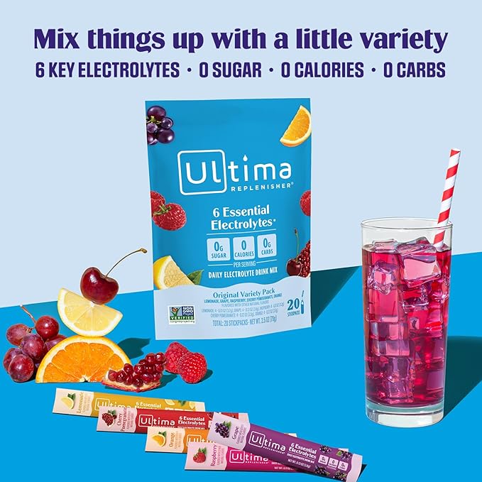 Ultima Replenisher Daily Electrolyte Powder Drink Mix ??Sugar Free ??Original Variety, 20