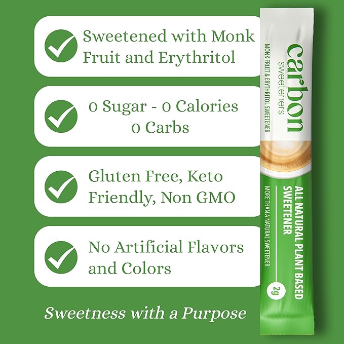 Carbon Sweeteners Monk Fruit Sweetener With Erythritol, White Sugar Substitute From Monk Fruit