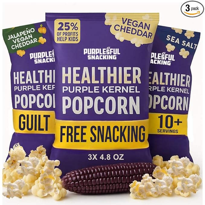 Purplesful Purple Corn Popcorn, Silkier, Creamier & Healthy Popcorn, Vegan-Friendly, Non-GMO