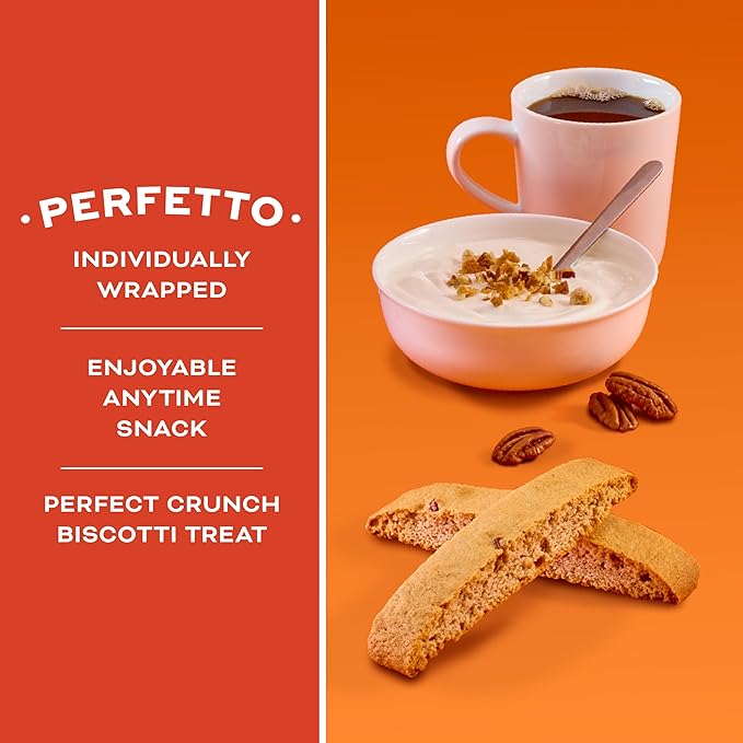 Nonni's Brown Butter Pecan Biscotti, Nutty Pecan Cookie with Rich Browned Butter Flavor, 8