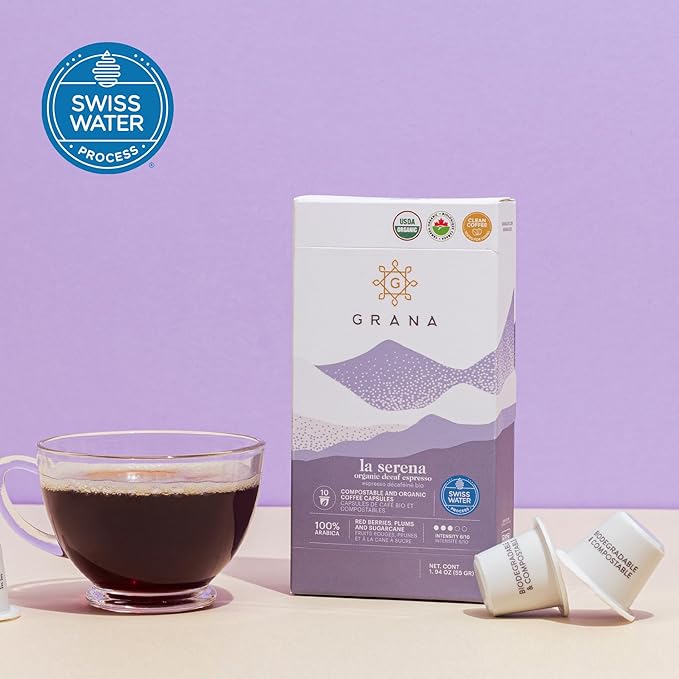 G GRANA Decaf Coffee Pods, Compatible with Nespresso OriginalLine, 40 Count, Dark Roast