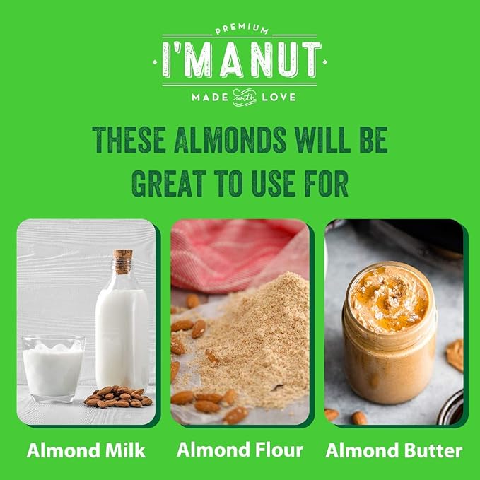 Raw California Almonds 48 oz (3 lbs) | Natural | Whole | Batch Tested Gluten & Peanut Free | No PPO