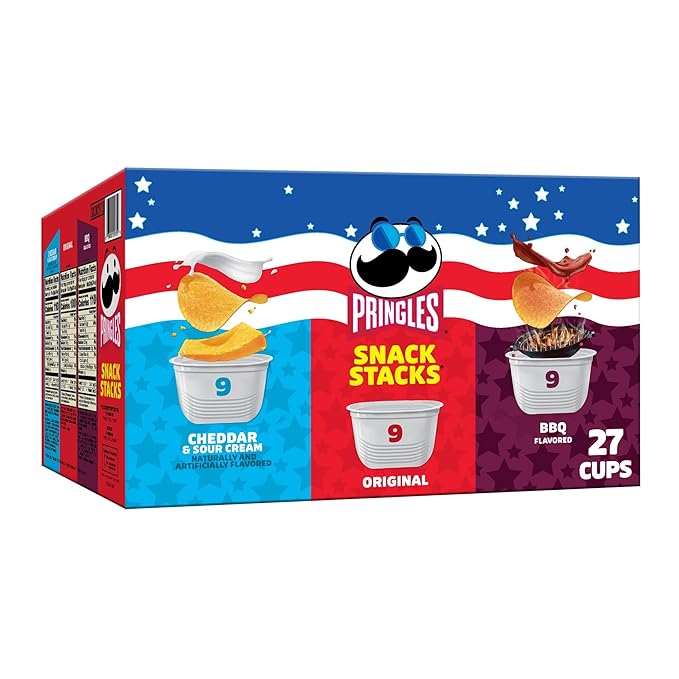 Pringles Potato Crisps Chips, Lunch Snacks, On-the-Go Snacks, Snack Stacks, Variety Pack, 19.36oz