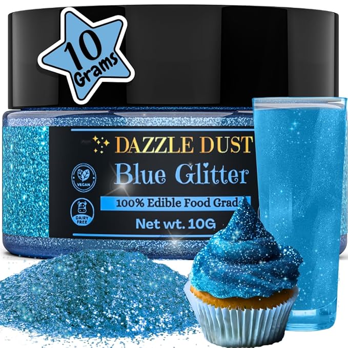 Dazzle Dust Edible Glitter Sprinkles for Cake Decorating, Drinks, Cookie, Icing, Dessert