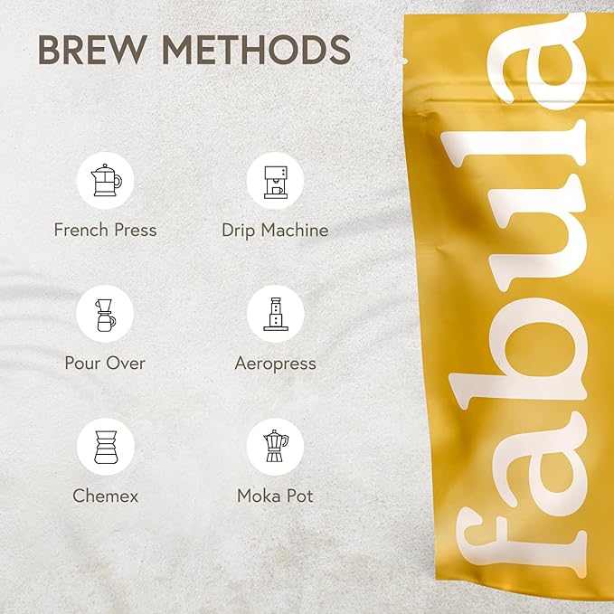 Fabula Low Acid Decaf Coffee Ground, USDA Organic Coffee Medium Roast - Single Origin - Non-GMO