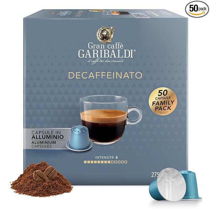 Gran Caffè Garibaldi Decaffeinated Espresso Pods, Italian Roast Coffee, Decaf Capsules Compatible