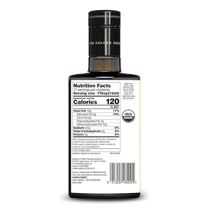 HYPERELEON GOLD | Premium, Organic, Extremely High Phenolic, Greek Extra Virgin Olive Oil 100% Pure