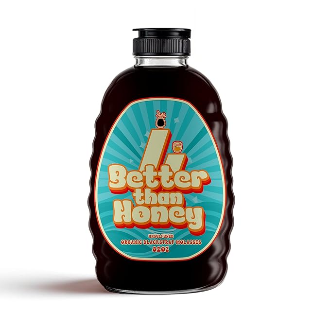 Better Than Honey Organic Blackstrap Molasses 32oz– Unsulphured Natural Molasses with Rich Flavor