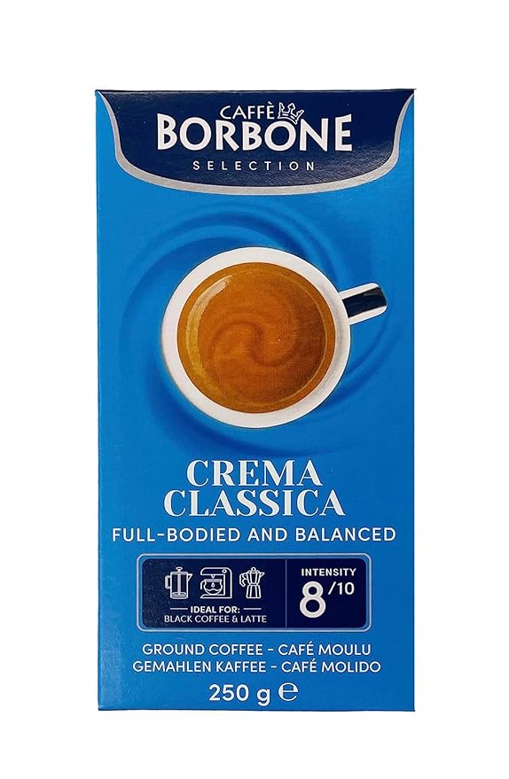 CAFFÈ BORBONE Ground Coffee - 8.8 oz Freshly Roasted Miscela Nobile (Blu) Blend for Espresso