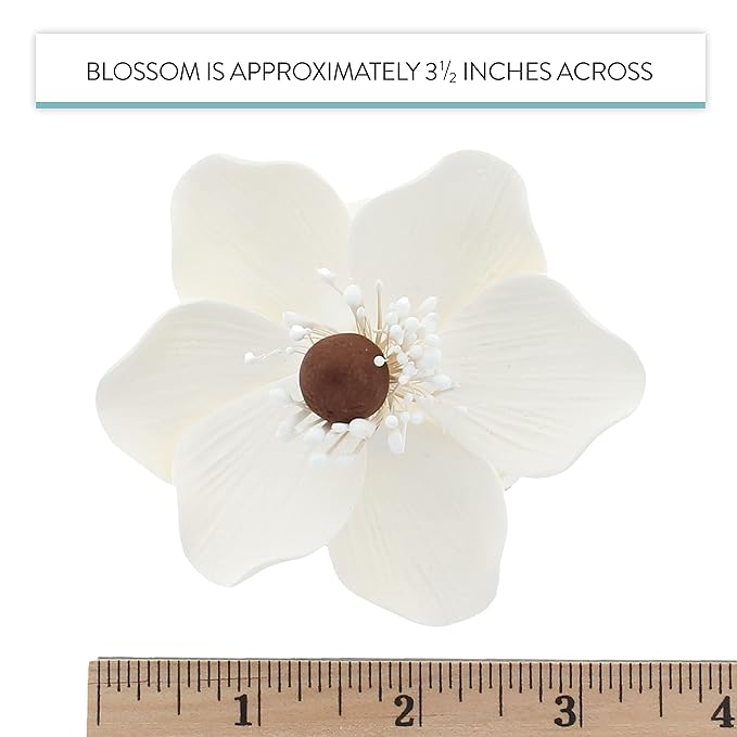 Global Sugar Art Poppy Anemone Sugar Cake Flowers, White, 4 Count by Chef Alan Tetreault