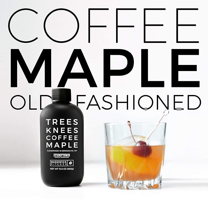 Trees Knees Coffee Maple Syrup, Grade-A Organic Maple Syrup with a Bold Buzz from Coffee, Vegan